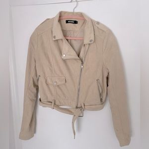 Missguided faux suede moto biker jacket - Size 10 (runs small)